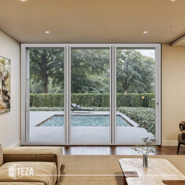 TEZA (Hurricane Rated) Aluminum Bi-Fold Door with PVB Laminate Glass