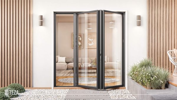 TEZA (Hurricane Rated) Aluminum Bi-Fold Door with PVB Laminate Glass