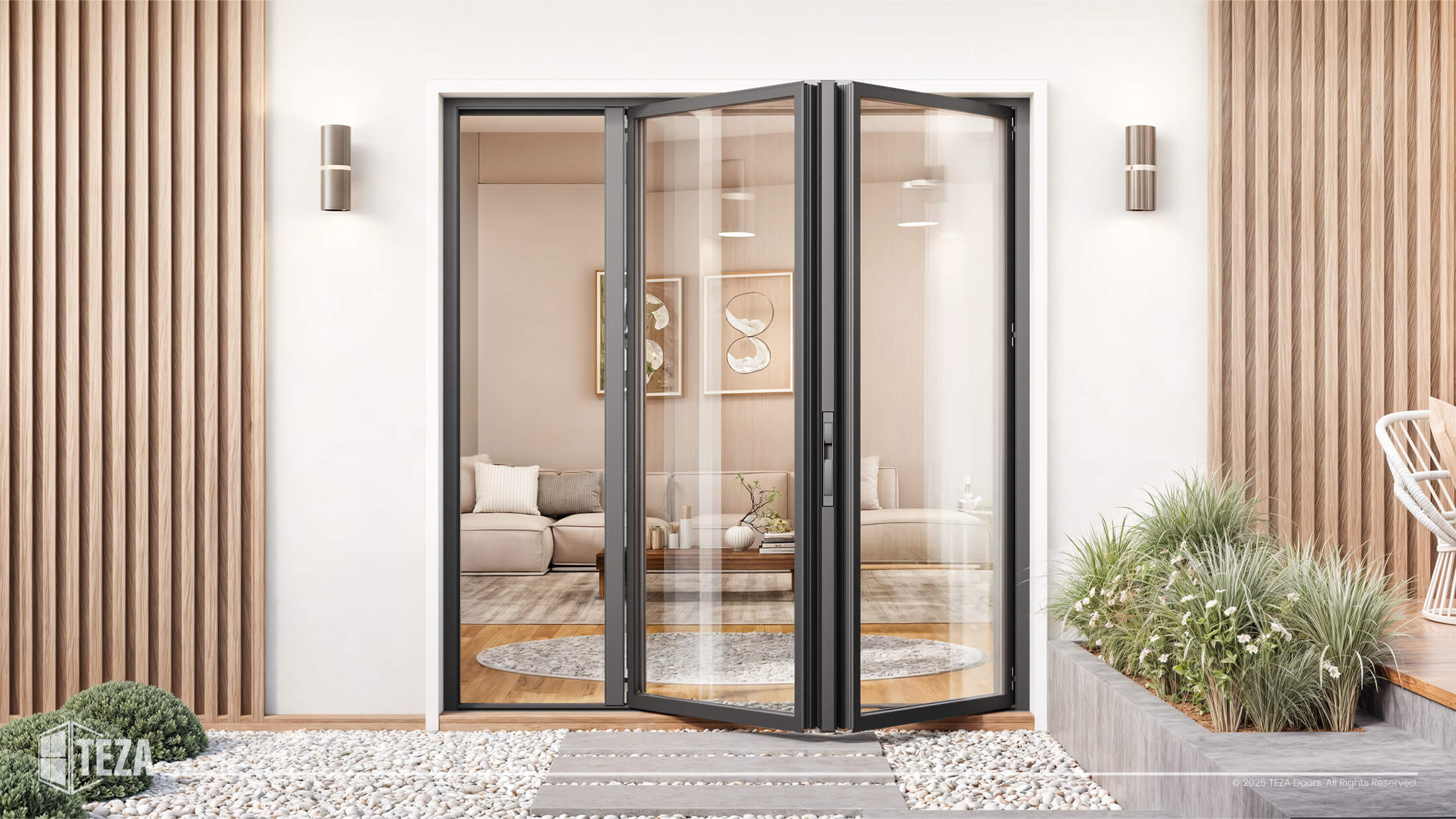 TEZA (Hurricane Rated) Aluminum Bi-Fold Door with PVB Laminate Glass - Image 13
