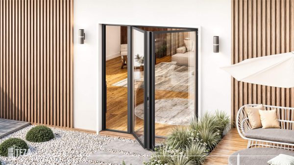 TEZA (Hurricane Rated) Aluminum Bi-Fold Door with PVB Laminate Glass