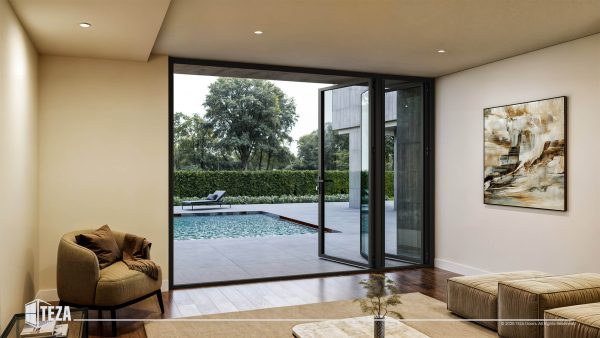 TEZA (Hurricane Rated) Aluminum Bi-Fold Door with PVB Laminate Glass