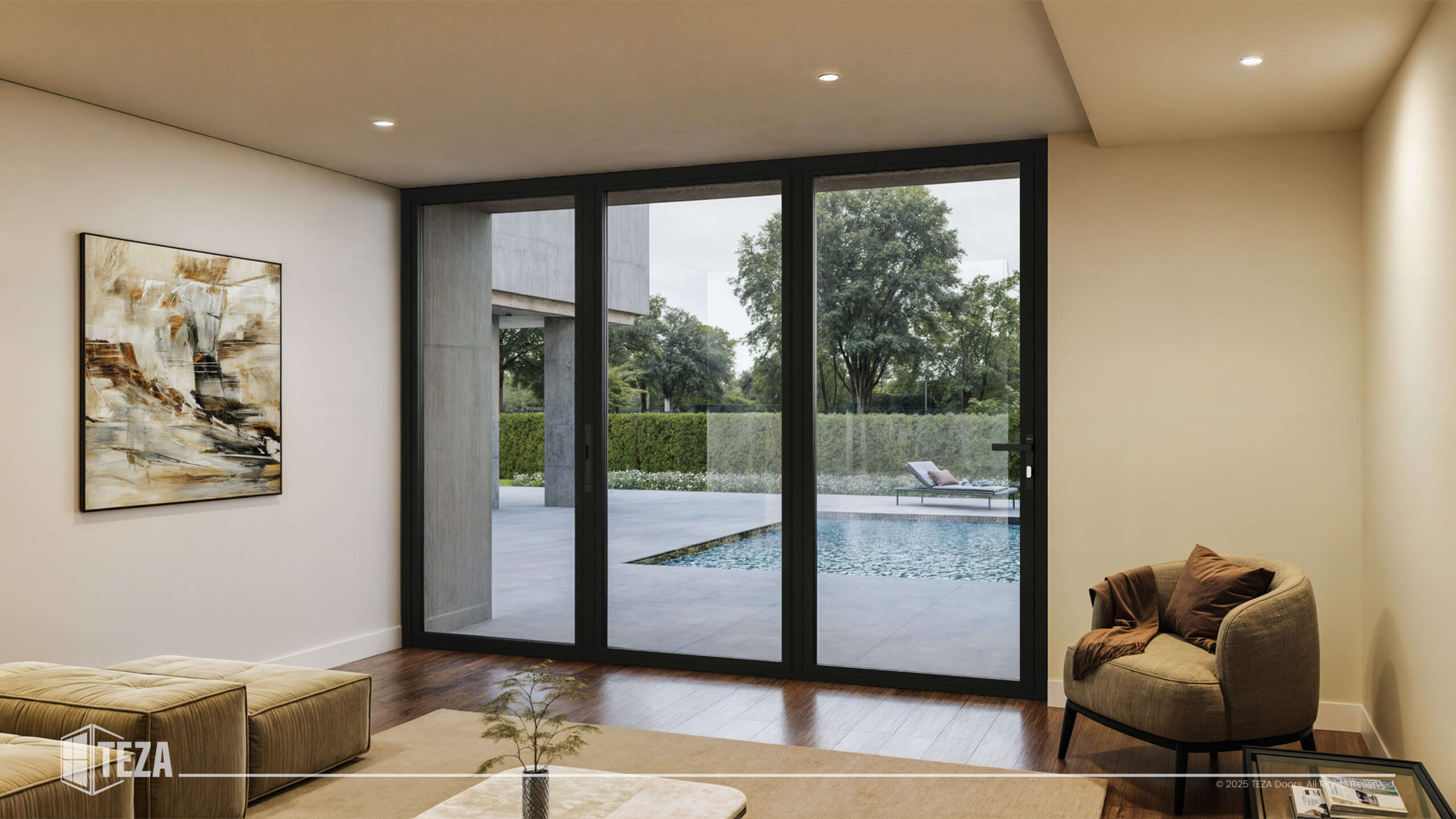 TEZA (Hurricane Rated) Aluminum Bi-Fold Door with PVB Laminate Glass - Image 2