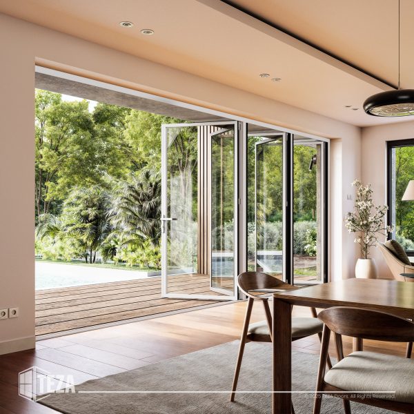 TEZA (Hurricane Rated) Aluminum Bi-Fold Door with PVB Laminate Glass