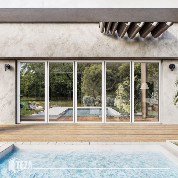 TEZA (Hurricane Rated) Aluminum Bi-Fold Door with PVB Laminate Glass