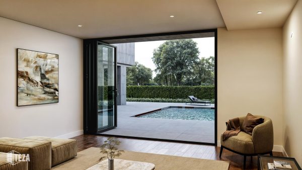 TEZA (Hurricane Rated) Aluminum Bi-Fold Door with PVB Laminate Glass
