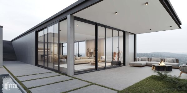 TEZA (Hurricane Rated) Aluminum Sliding Patio Door with PVB Laminate Glass