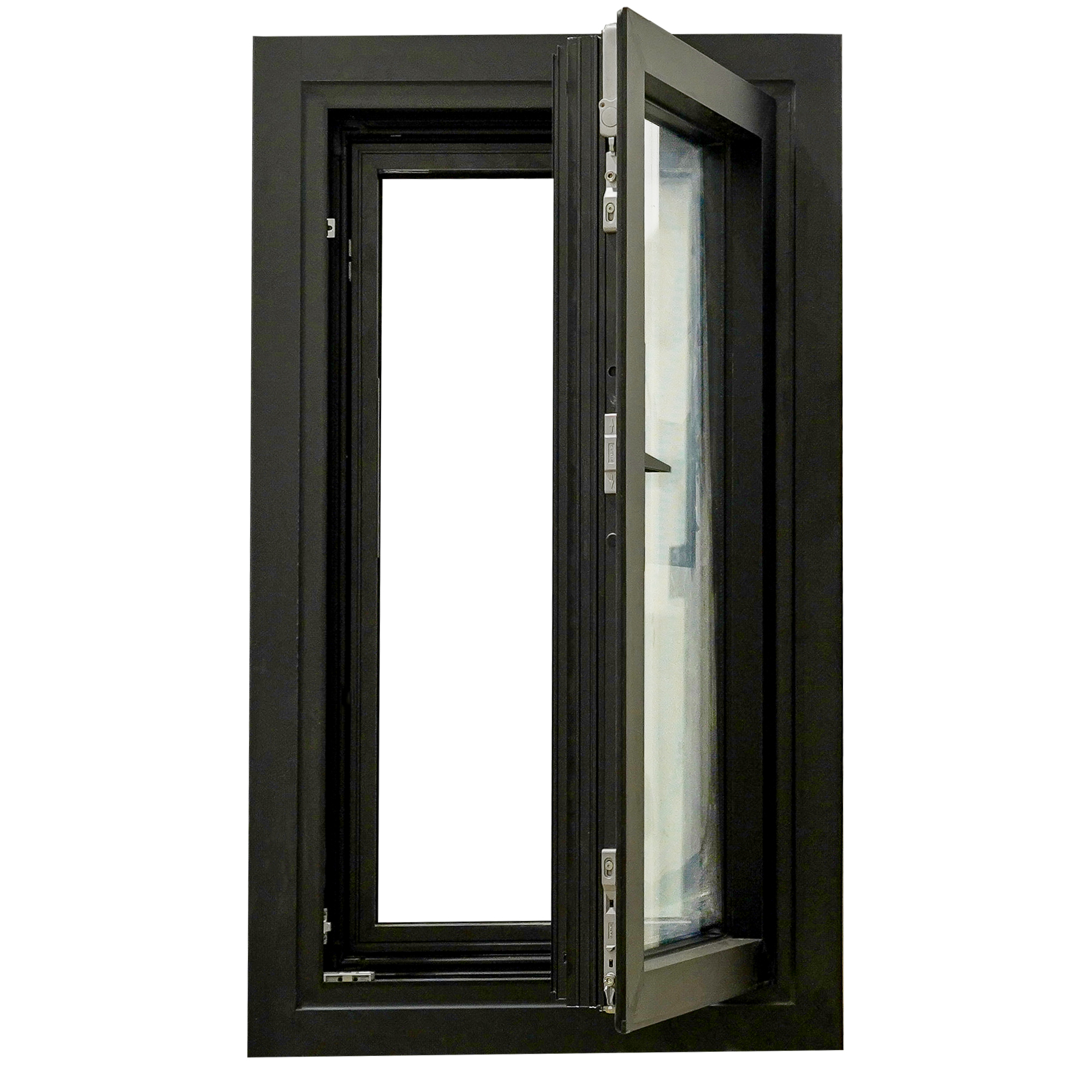 TEZA (Hurricane Rated) Aluminum In-Swing Tilt and Turn Casement Window with PVB Laminate Glass - Image 4